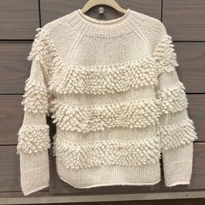 Women’s Faherty Polly Alpaca Blend Sweater in Winter White Sz Small